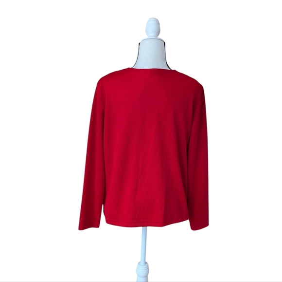 Vtg. Haberdashery by Leslie Fay Sportswear Mock Two-Piece Cardigan LP Red - Picture 11 of 15